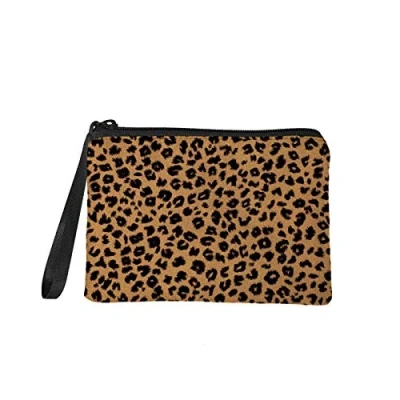 Image of TOADDMOS Classic Leopard Animal Print Change Purses Small Coin Purse Cheetah Pouch Mini Wallet Bag with Zipper for Women Girls