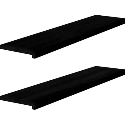 Image of vidaXL Window Sills 2 pcs Dark Brown 110x30x2 cm Solid Wood Oak