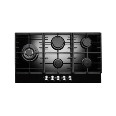Image of Teknix Signature Collection SCGH91B 90cm Gas Hob with 3.8Kw Wok Burner Black Glass