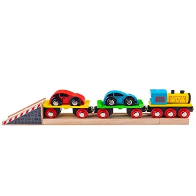 Image of Bigjigs Rail Wooden Car Transporter, Toys, Toy Ramp, Train Set, Sets, Vehicles, Accessories