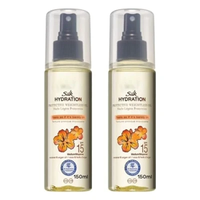 Image of PNJB Hawa Iian Tropic Silk Hydration Dry Oil Mist Spray, Weightless, Sunscreen, Protective, Lightweight, Effortless, Non Greasy, Retain Moisture,SPF15, 150ml, (2PCS)