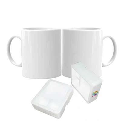 Image of MR.R Sublimation Blanks Dishwasher White Ceramic Coffee Mugs 11oz Blank Classic Drinking Cup Mug for Milk Tea Cola Water Set of 2 with Safe Package