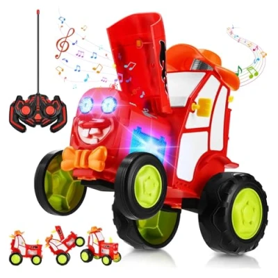Image of XdealCozyxc Crazy Jump Fury Stunt Car, Car with Lights and Music Dancing Tractor