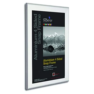 Image of Stewart Superior A2 Aluminium 4 Sided 32mm Front Loading Picture/Poster Snap Frame Silver
