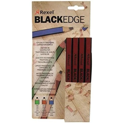 Image of Rexel Blackedge Carpenters Pencils Soft, Box of 12, 34320
