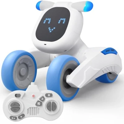 Image of PRANITE Robot Toy for Kids, Rechargeable Remote Control with LED Expression changes, Record, Voice Control, Touch Sense, Sing, Dance, Interactive Birthday Gifts Boys &amp; Girls
