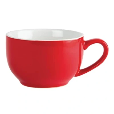 Image of Olympia Cafe Coffee Cups Red 228Ml 8Oz Porcelain Espresso Milk Jugs 12pc