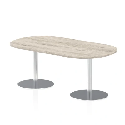 Image of Italia 1800mm Poseur Boardroom Table Grey Oak Top 725mm High Leg