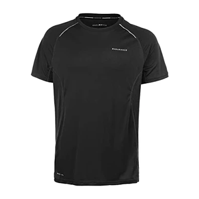 Image of Endurance Lasse M S Men&#039;s Functional Shirt Made from Sustainable Recycled Polyester, Black,