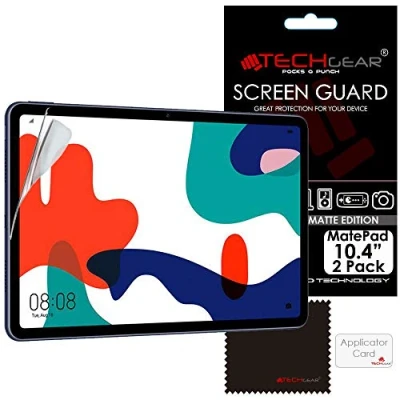 Image of TECHGEAR [Pack of 2 Anti Glare/Matte Screen Protectors for Huawei MatePad 10.4 Matte Protector Covers + Cleaning Cloth &amp; Applicator Card