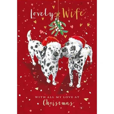 Image of The Wildlife Lovely Wife Dalmatians Puppy Love Artistic Christmas Greeting Card X16012J
