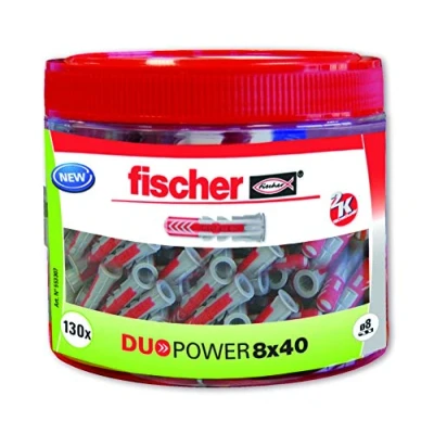 Image of fischer Nylon Dowel, Grey and Red, 8x40 (130 dowels)