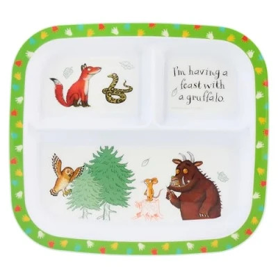Image of The Gruffalo 3 Section Children's Divided Plate BPA Free, Durable &amp; Colourful Dining for Children, Perfect Balanced Meals 36 Months Up