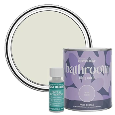 Image of Rust Oleum Beige Water Resistant Bathroom Tile Paint in Matt Finish Portland Stone 750ml