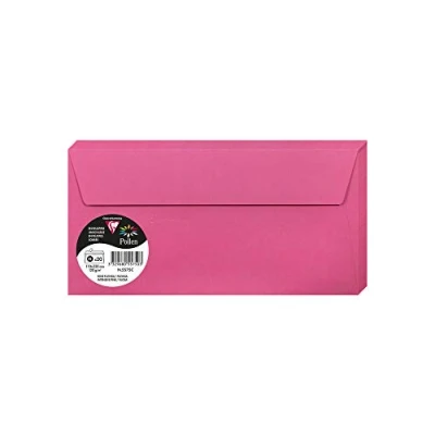 Image of Clairefontaine Ref 5575C Pollen Adhesive Envelopes (Pack of 20) DL Sized, 120gsm Paper, Printer Compatible, Acid Free, Strip for Easy Seal Intensive Pink