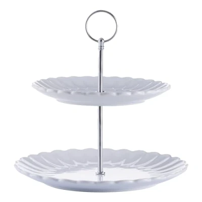 Image of Price &amp; Kensington Luxe 2 Tier Cake Stand White