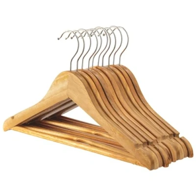 Image of Brown Wooden Children&#039;s Hangers Pack of 10 By Harbour Housewares
