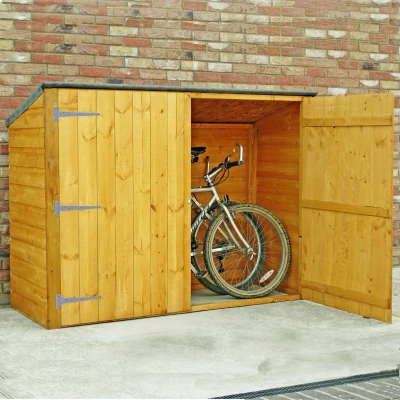 Image of 6&#039; x 2&#039;6 Shire Wooden Bike Shed &amp; Garden Storage No Floor
