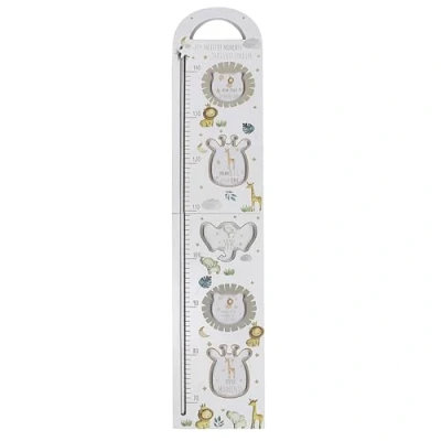 Image of Lesser &amp; Pavey Little Moments White Childrens Height Chart 70 140cm Jungle Animal Theme