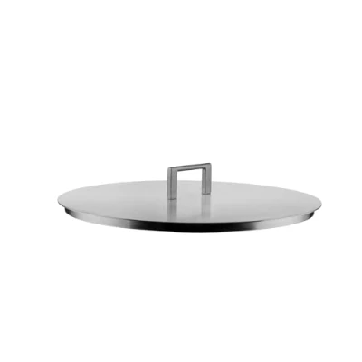 Image of Alessi Convivio DC200/28 Design Lid, 18/10 Stainless Steel, with Steel Knob and PVD Coating, 28 cm, Mat