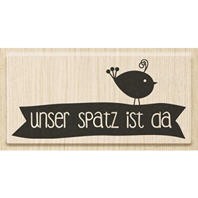 Image of Knorr Prandell Stamp Made of Wood (General) Motif Size 5 x 4.2 cm Design: Our Darling is here Motivgröße 7,5 3,4