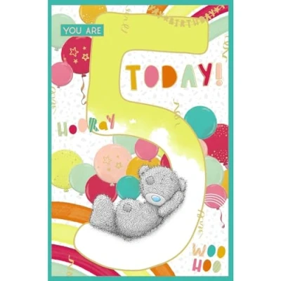 Image of Me To You Tatty Teddy Age 5 Birthday Card, Hooray Woo Hoo! Official Collection
