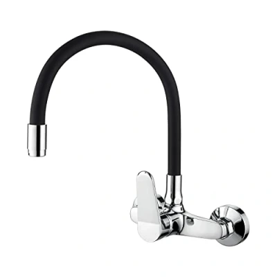 Image of Ibergrif M16559 2 Wall Mounted Kitchen tap Single Lever Mixer 360 Rotation Sink with Adjustable Mounting Hole