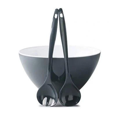 Image of Zeal G217TSET Salad Bowl and Server Set Dark Grey, Melamine