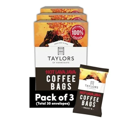 Image of Taylors of Harrogate Hot Lava Java Coffee Bags, 3 Boxes 10 (Total 30 Bags)