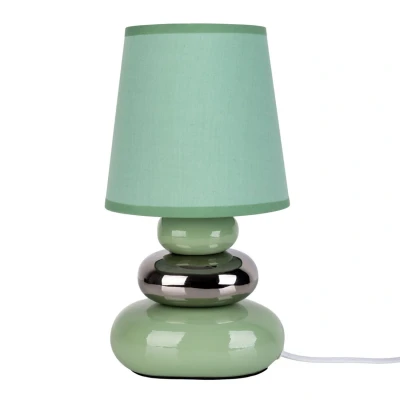 Image of Näve Stoney table lamp, ceramic base, fabric lampshade