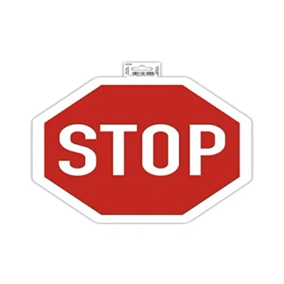 Image of Exacompta Ref 67010E Self Adhesive Company Signage Octagonal Red Stop Sign 30cm in Size Essential for Company, Business &amp; Commercial Needs