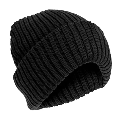 Image of HiFEN® Mens Thinsulate Lined Winter Thermal Ski Beanie Hat Ribbed Chunky Warm Comfortable Insulated Breathable Soft Headwear Black