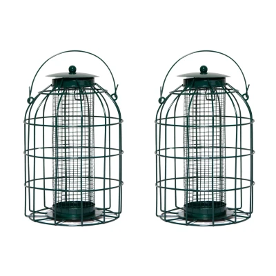 Image of Pack of 2 Wild Bird Hanging Nut Feeder with Squirrel Guard