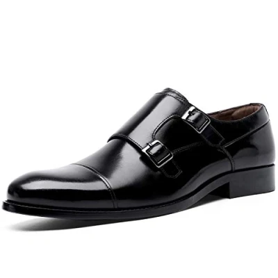 Image of VINICE Mens Formal Shoes Double Buckle Monk Black