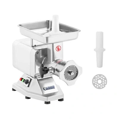 Image of Royal Catering Meat Grinder Mincer Sausage Maker Electric RCFW 220EXPERT (1,100 Watt, Yield: 220 kg/h, Hole Size: 36x16/8/4.5 mm, Synthetics Stuffer, Stainless steel and Aluminum)