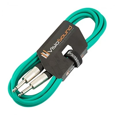 Image of Guitar Lead 6.35mm Mono Jack to Jack/Instrument Cable/Patch / 6 Colours 3m Green