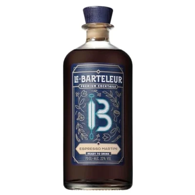 Image of Le Barteleur Espresso Martini Cocktail Premium Ready To Drink, Pre Mixed Bar Quality Cocktails 70cl with Gift Box
