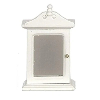 Image of Melody Jane Dolls House White Medicine Cabinet Miniature Bathroom Furniture