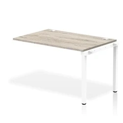 Image of Impulse Bench Single Row Ext Kit 1200 White Frame Desk Grey Oak