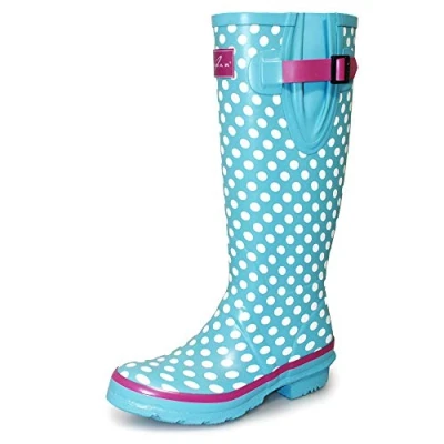 Image of Lunar Womens Polka Dot Wellington 4 UK Pale Blue