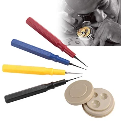 Image of Watch Repair Kit, Watchmakers Oil Pens Oiler, Mechanical Repair, Professional Plastic Oiler Set for Oiling Service Tool 1 Cup 4 Pen Assortment Kit