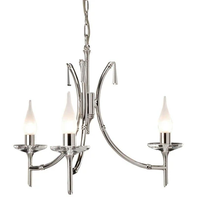 Image of Brightwell Chandelier 3 Light Polished Nickel Finish, G9