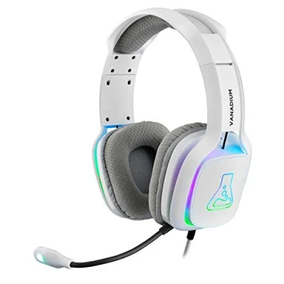 Image of G LAB Korp VANADIUM PS5 Gaming Headset Stereo Audio Headset, Ultra Light, High Bass Microphone 3.5mm Jack for PC/PS4/PS5/Xbox One/Nintendo Switch/Mac/Tablet/Laptop Smartphone NEW (White)