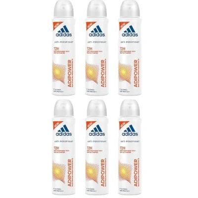 Image of 6 x Adidas 72H Anti Perspirant Female Body Spray 150ml Adipower