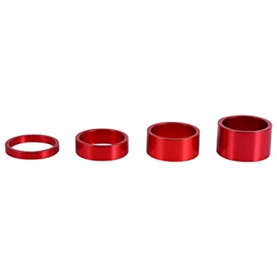 Image of Keenso headset Spacer, 4 Colors 4Pcs/Set 5mm/10mm/15mm/20mm Aluminum Alloy spacer Bike Front stem Fork Washer for 28.6mm Bicycle Fork(Red) spacers bikes mtb