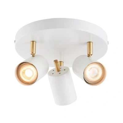 Image of Endon 59932 Gull Matt White &amp; Satin Brushed Gold GU10 LED Ceiling Spotlight