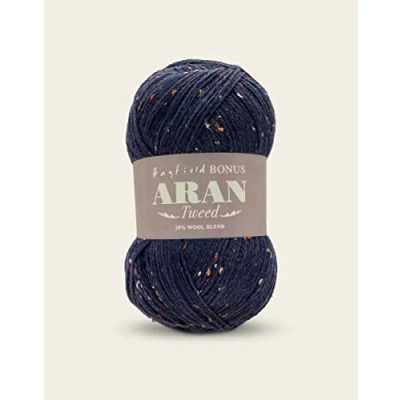 Image of Hayfield Bonus Aran Tweed, Navy Tweed (636), 400g by Sirdar Blue F011 0636