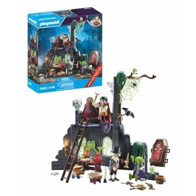 Image of Playmobil 71651 Pirates: Haunted Ruins Promo Pack, including a castle ruin, three figures, and many eerie extras, mysterious play sets suitable for children ages 4+