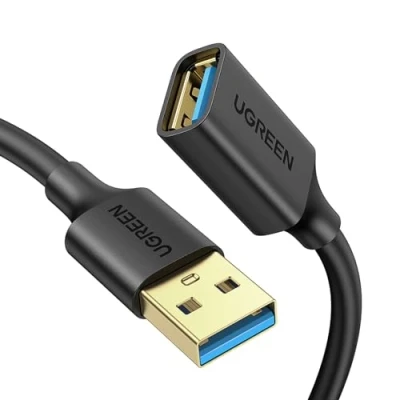 Image of UGREEN USB 3.0 Extension Cable, A Male to Female Extender, Lead Supports 5Gbps High Speed Data Transfer, Compatible with Disk Keyboard Mouse Hard Drive Printer Scanner (2M)