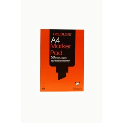 Image of Clairefontaine Goldline Marker Pad, A4, 70gsm, Bleedproof, 50 sheets